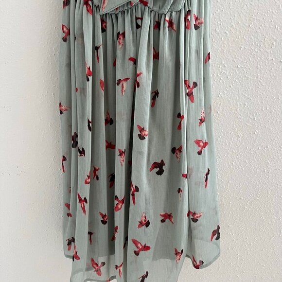 Willow & Clay Lt Green Dress Pink Birds XS - Picture 3 of 5